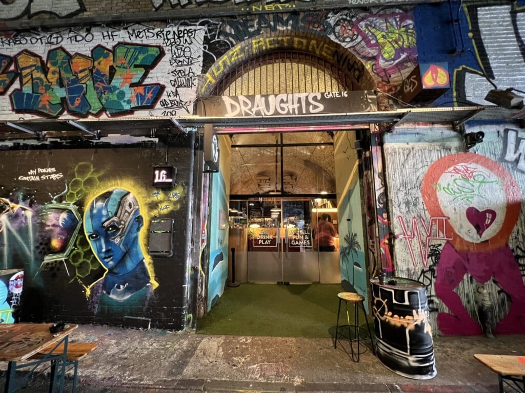 Draughts London Front Leake Street Graffiti Tunnel